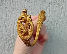 Ancienne embrasse / attache rideaux / crochet mural ROSE, en Bronze  N°5C