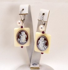 Boucles D'Oreilles or Blanc 18