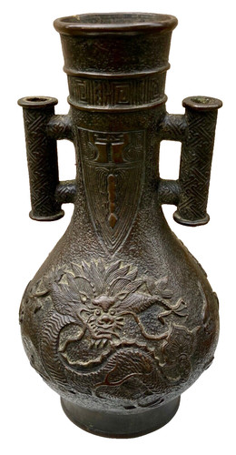 Vase dragon bronze chinois