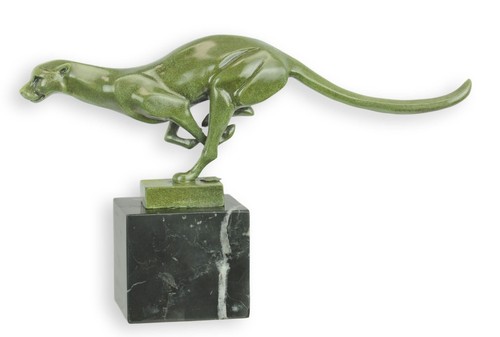 Sculpture bronze panthère - bronze,