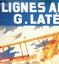POSTER LIGNES AERIENNES LATECOERE SERVICE POSTAL TRANSPORT AERIEN FRANCE MAROC