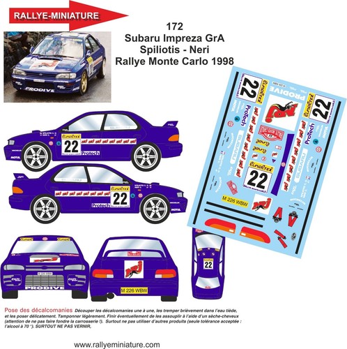 Decals ref 0172 - 1/32, subaru