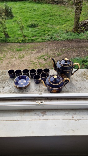 Ancien service moka bleu - a,