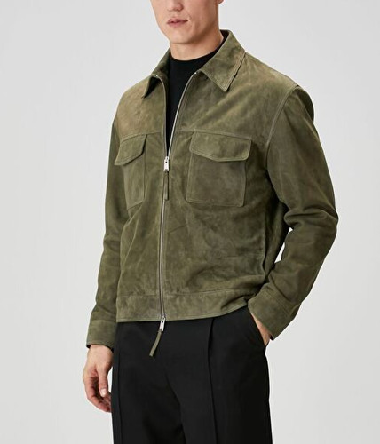 Veste cuir vert - en, homme
