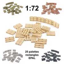 Lot 25 Palettes EPAL (rectangles), 1/72 décor miniature maquette militaire