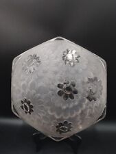 Art Deco vasque Suspension En verre pressé  rose transparent signée Degué 1930