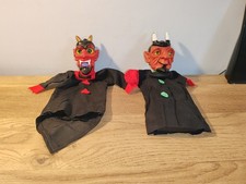 Lot De 2 ANCIENNE MARIONNETTE LE DIABLE SATAN VINTAGE 1960's