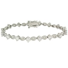 925 Argent Sterling Zircone Ovale Bracelet Lien