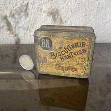 BISCUITERIE NANTAISE  BN  petite boite ancienne en tole lithographiée 1900