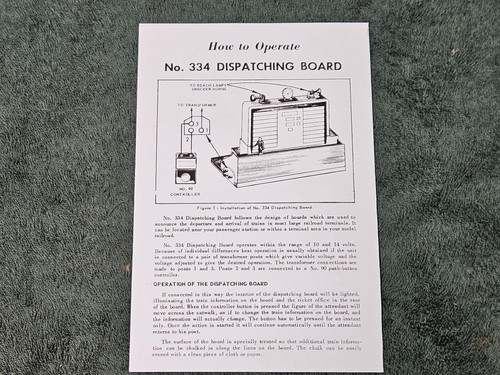 Lionel 334 dispatching board - 334,