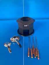 ⚜️ STAUB SERVICE A FONDUE IDEM LE CREUSET CASSEROLES Poêlons FONTE NOIR COMPLET