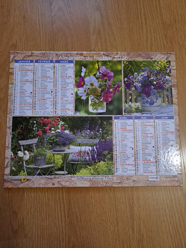 Calendrier poste 2026 - calendrier,