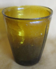 Lumignon XVIIIème XIXème verre soufflé ancien ocre photophore lampion N°2