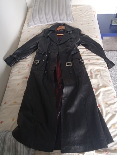 Trench femme long noir 100%