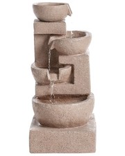 Fontaine de Jardin en Résine Accessoire Extérieur Cascade Marron Clair Vallesine