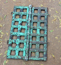 Ancien Bois Vert Métal Mural