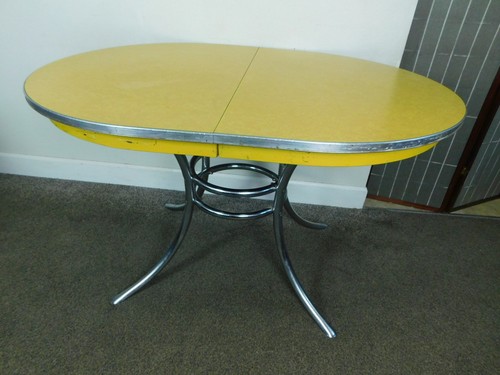 Mcm kitchen table 1950s yellow - mcm,