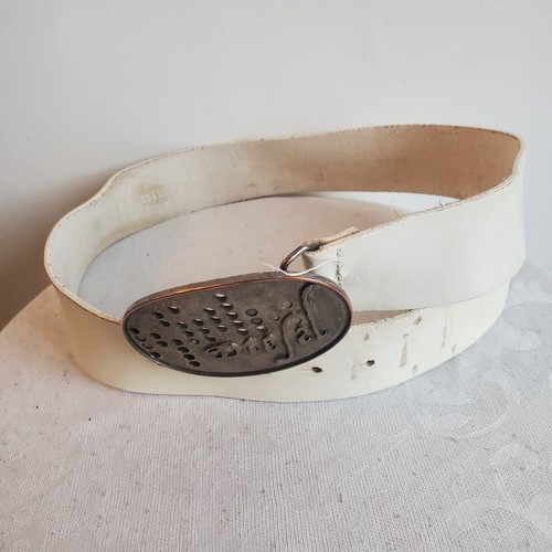 Ceinture cuir grand boucle - cuir,