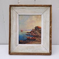 Huile sur panneau, marine 