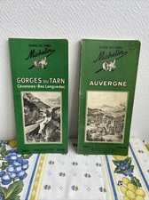 2 anciennes cartes guide michelin vert gorges du tarn et auvergne annee 50 