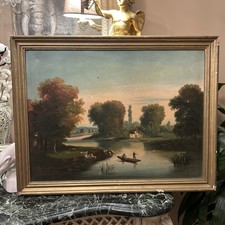 Tableau ancien huile sur toile - tableau,