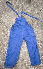 Salopette toile bleue vintage