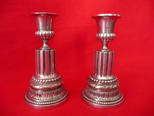 Paire bougeoirs bronze - de,