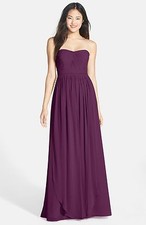 NEW JENNY YOO 'Aidan' Convertible STRAPLESS DRESS GOWN SIZE 8 $285 EGGPLANT