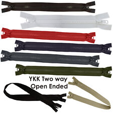 YKK 2-Way Bout Ouvert Fermeture Éclair Résistant Plastique pour Vestes Manteaux