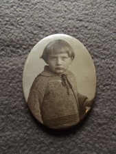 Ancien Miroir de poche sac publicitaire Portrait d'un enfant