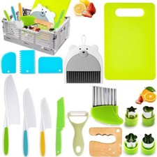 Kit Couteaux Sécurité de Cuisine pour Enfants 17 Pièces Couteaux Montessori a...