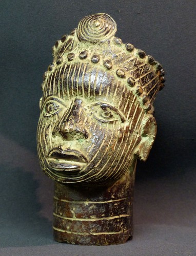 Aa1 art africain tête bronze - art,