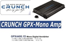 Amplificateur numérique mono 1 canal Crunch GPX4400.1D classe D 4400 watts