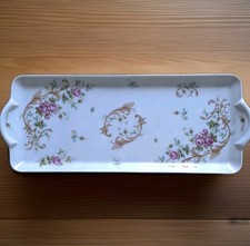 Plat à Cake Ancap Sona Verona Italy  Porcelaine Décor Floral Aux Jolies Roses 