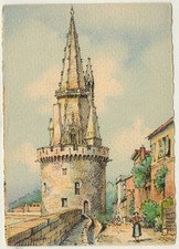 Carte postale-Rochelle-tour de la Lanterne-Quatre-sergents-Barday-Ed.Barré.Dayez