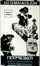 FLAUBLéE MICHEL affiche originale sérigraphie exposition 19??