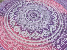 Lotus Ombre Couvre-lit indien Multicolore Tenture Coton Inde Queen Asie V