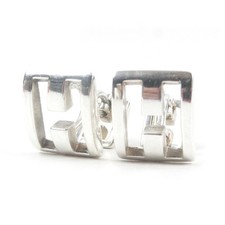 Boutons de manchette vintage HERMES logo H en argent sterling 925 made in Fra...