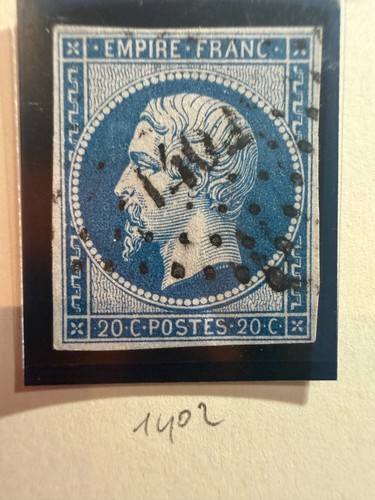 Timbre 20c bleu empire non - empire,