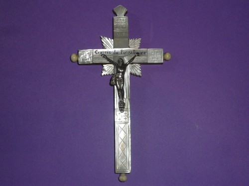 Croix ancienne decoree nacre - ancienne,