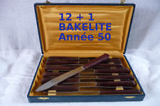 12+1 COUTEAUX manche bakélite--lame inox--Coffret- vintage AN 50