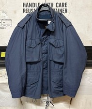 AUTHENTIQUE VESTE DE CAMPAGNE AMÉRICAINE ANNÉES 80 ALPHA INDUSTRIES M65 FABRIQUÉE AUX ÉTATS-UNIS BLEU MARINE XLR