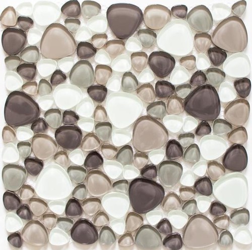 Mosaïque verre galet ovale - de,