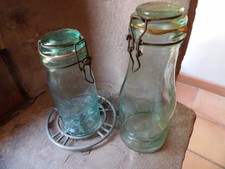 Anciens bocaux en verre,chardons,La lorraine,décoration,collections