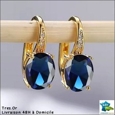 Boucles d'Oreille CRISTAL BLEU