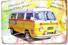 PLAQUE METAL Tôlée VINTAGE 20X30 FOURGON COMBI   PUB  RICARD  NEUF NV1