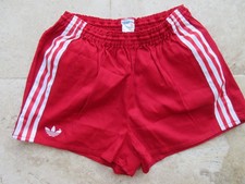 Short ADIDAS vintage coton rouge VENTEX sport 80'S TREFOIL * ÉTAT NEUF * 85 M