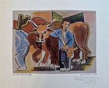 Jean Dorville lithographie originale signée 1956 personnage p 484