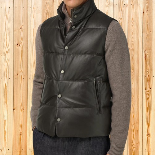 Gilet biker cuir agneau - cuir, d’agneau