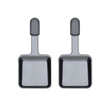 Unbekannt 3367710302 raclette6 Raclette Lot de 2 coupelles à Pizza INOX Gris